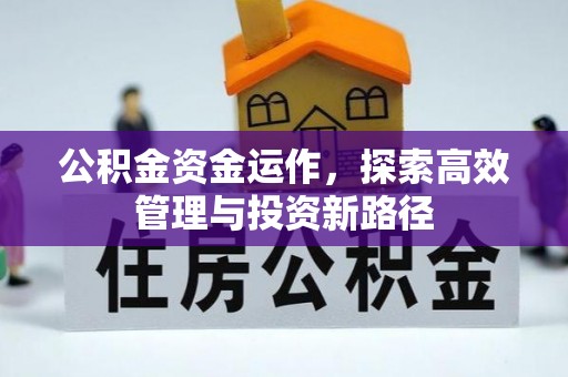 栖霞公积金资金运作，探索高效管理与投资新路径